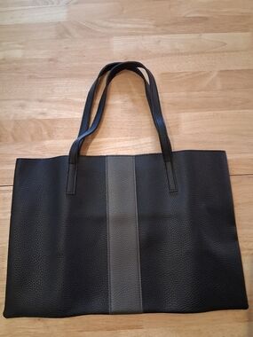 Vince Camuto Black & Grey Pebbled Tote Bag | Large Minimalist Work Bag | New